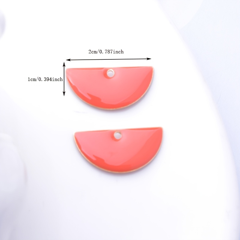 Copper Enamel Half Round Charms Pendant for Jewellery Making