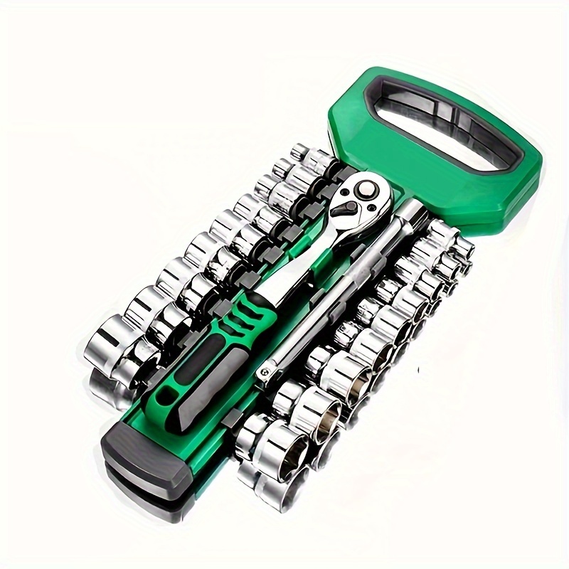 

72-tooth Drive Ratchet Socket Wrench Set - Mechanical Hand Tool Kit With Multi-function Metal Sockets, Manual Operation, No Electricity Required