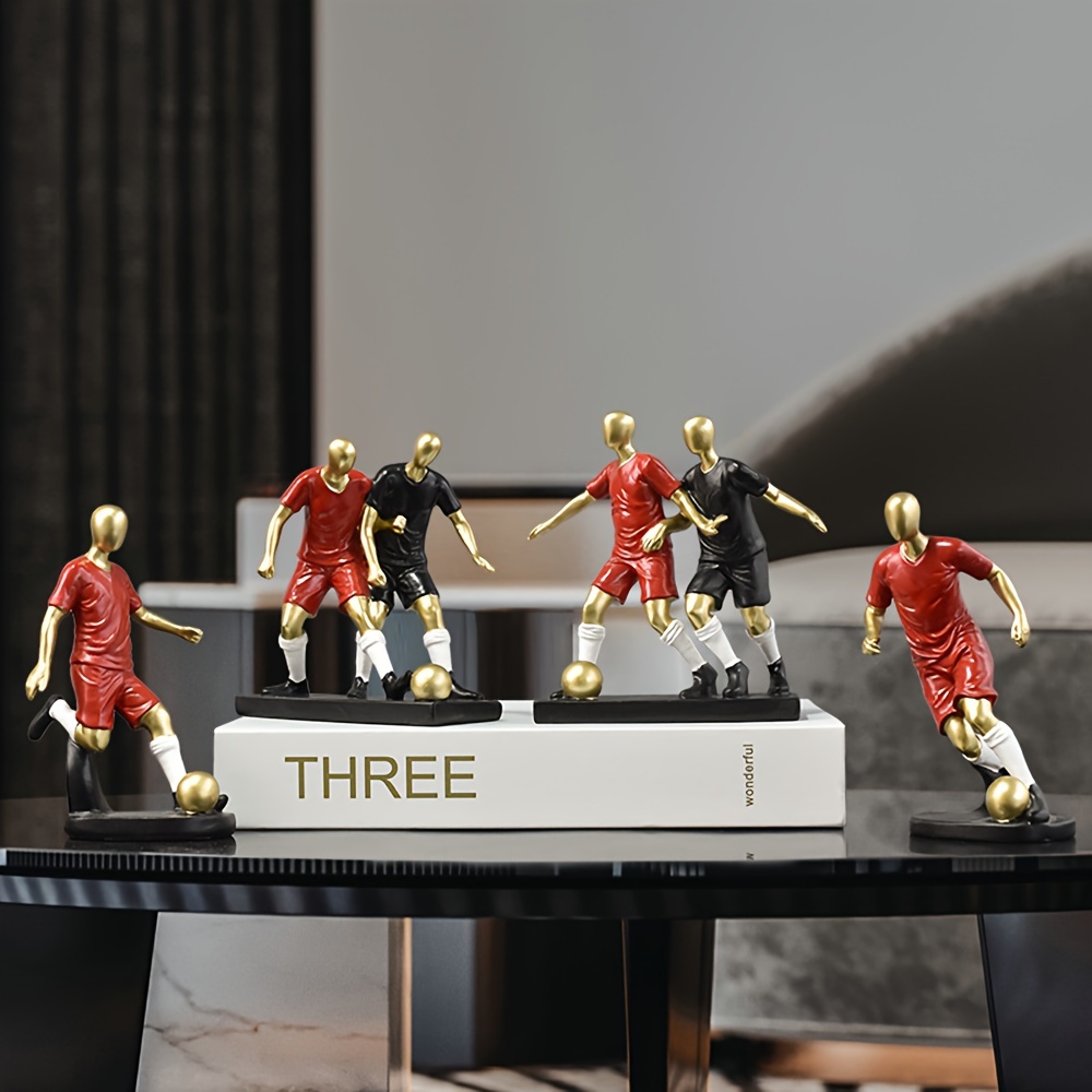 1pc mini football player statue creative resin sports figurine