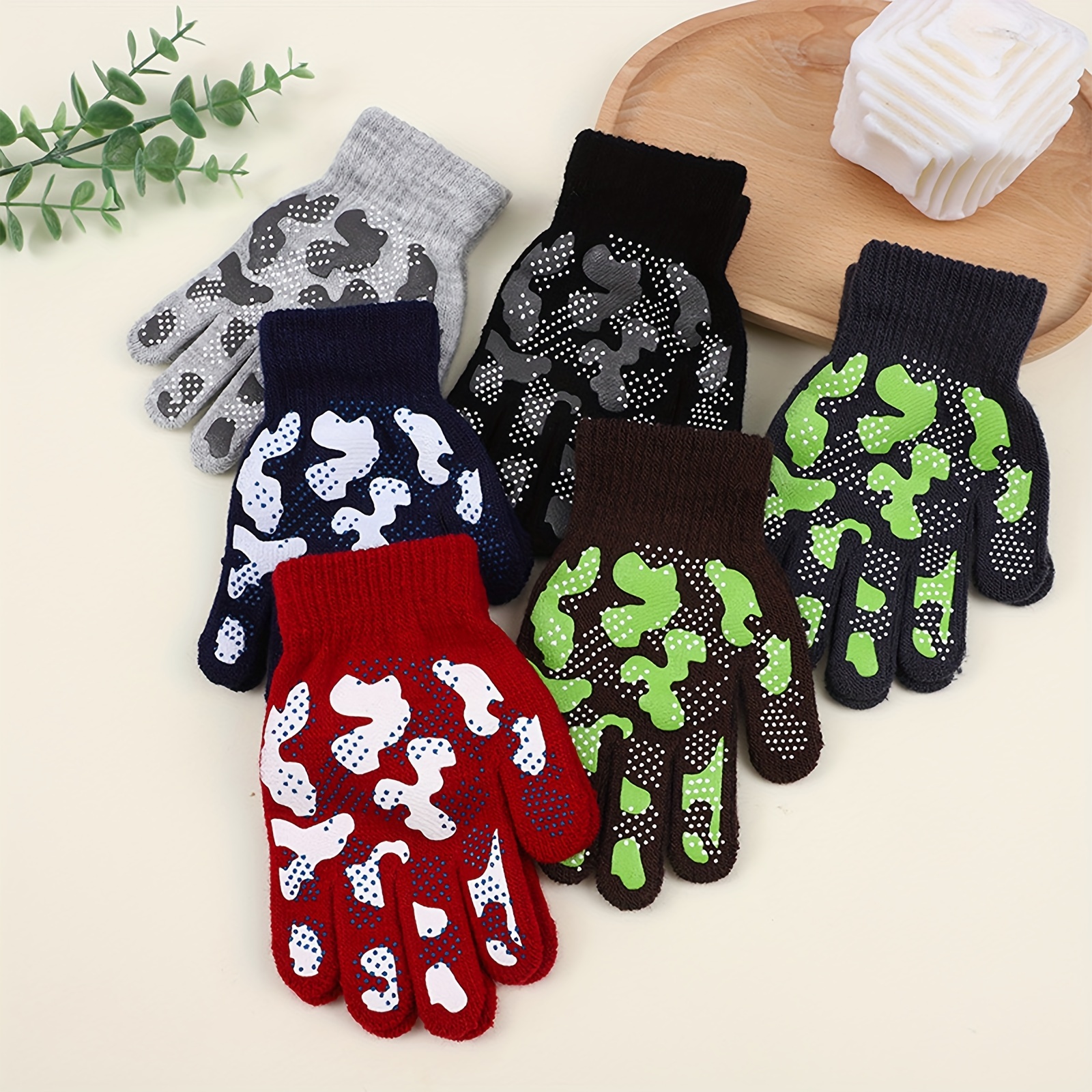 

Airxing Kids' Thermal Fingerless Gloves, 3-pack, Soft And Warm, Cotton Blend, Machine Washable, Suitable For Children Aged 3-14