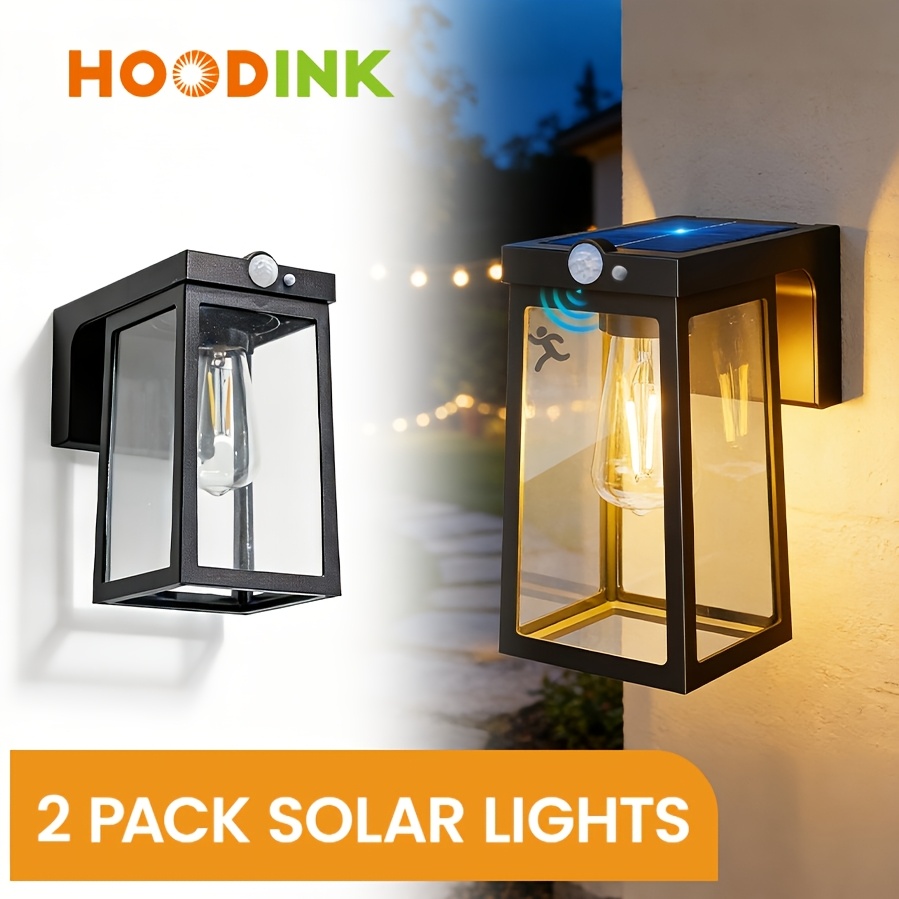 TEMU 4/ 2 Pack Solar Porch Lights Outdoor Motion Sensor, Solar Wall Lights With 2 & Waterproof, Dusk To Dawn Led Outdoor Solar Lights For House,