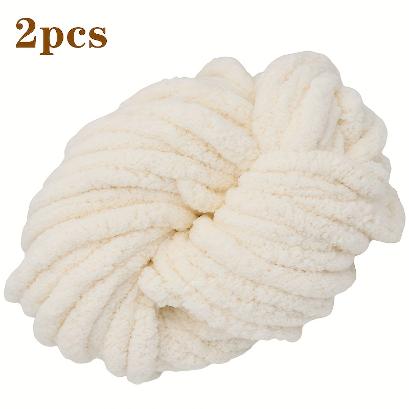 TEMU 2pcs 500g Cat Tail Extra-thick Five-finger Knitted Scarf Diy Blanket Cat Bed Cushion Super Chunky Icelandic Knitted, Soft, For Hand-knitting Or