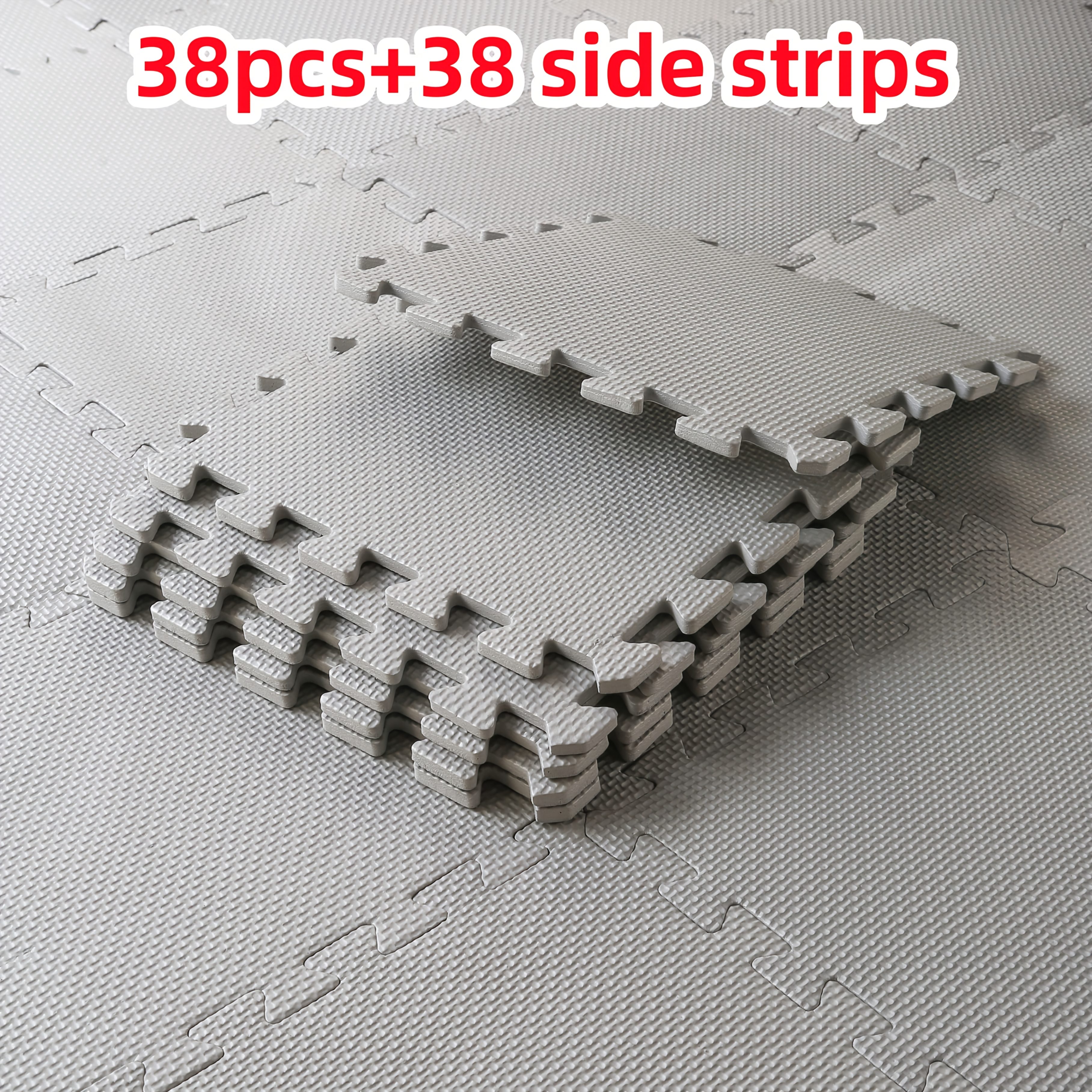 TEMU 38 Edge Strips For Mats + 38 Yoga Mats, Upgraded Cross-pattern Fitness Mats, Measuring 30cm In Length And Width, Interlocking Eva Foam Mats,