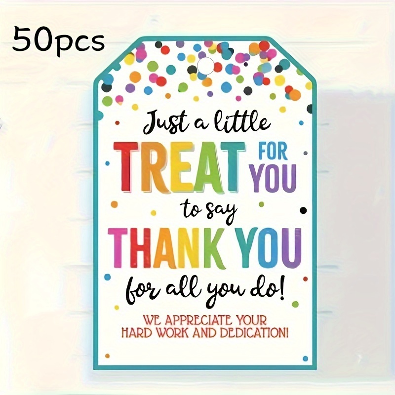 

50pcs 'thank You For ' Appreciation Labels - Employee Gifts, Corporate & School Supplies