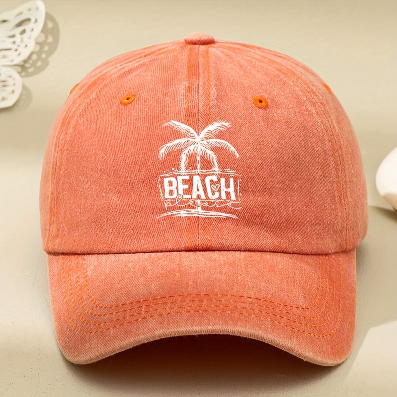 TEMU Gorra de Béisbol con Visera Curva y Diseño Retro , Estampado de en , Gorra Duckbill para Exteriores