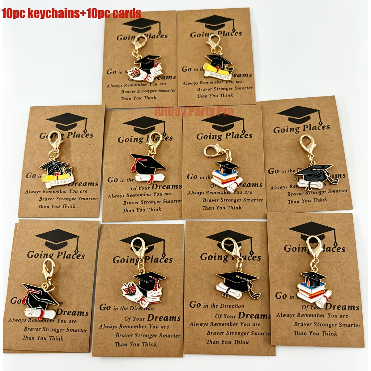 20pcs graduation cap keychain bulk class of 2026 graduation party favors for   metal mortarboard keyring with inspirational greeting cards durable   alloy bag charms for anniversary celebration memorial gift for students