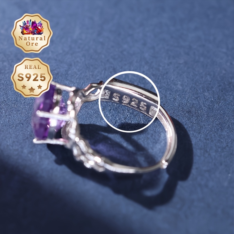 Women's Adjustable 925 Silver Romantic Rose-Cut Ring, Gift Box