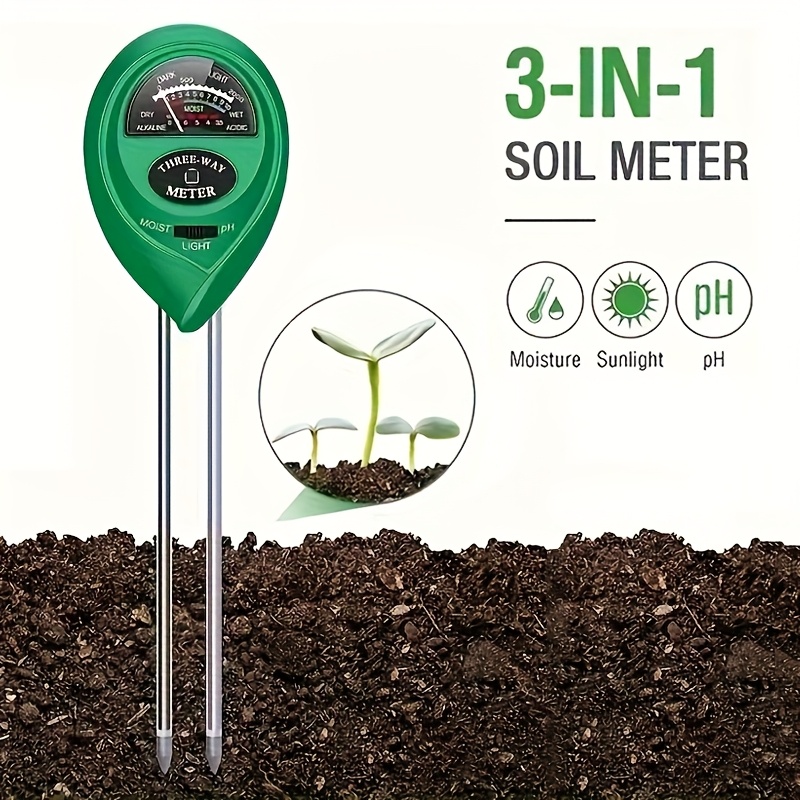 

3-in-1 Soil Ph Meter With Sunlight And - Handheld Garden Tester For Plant Acidity, Humidity, And Light Levels - Ideal For Flower Gardens And Vegetable Gardening