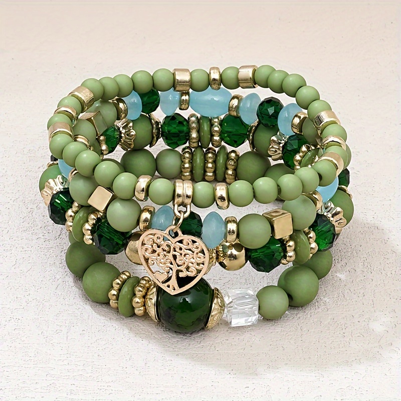 E-shop Handgefertigtes mehrfarbiges Perlenarmband-Set im europäischen amerikanischen Modestil für Damen im böhmischen Ethno-Stil, mehrschichtiges