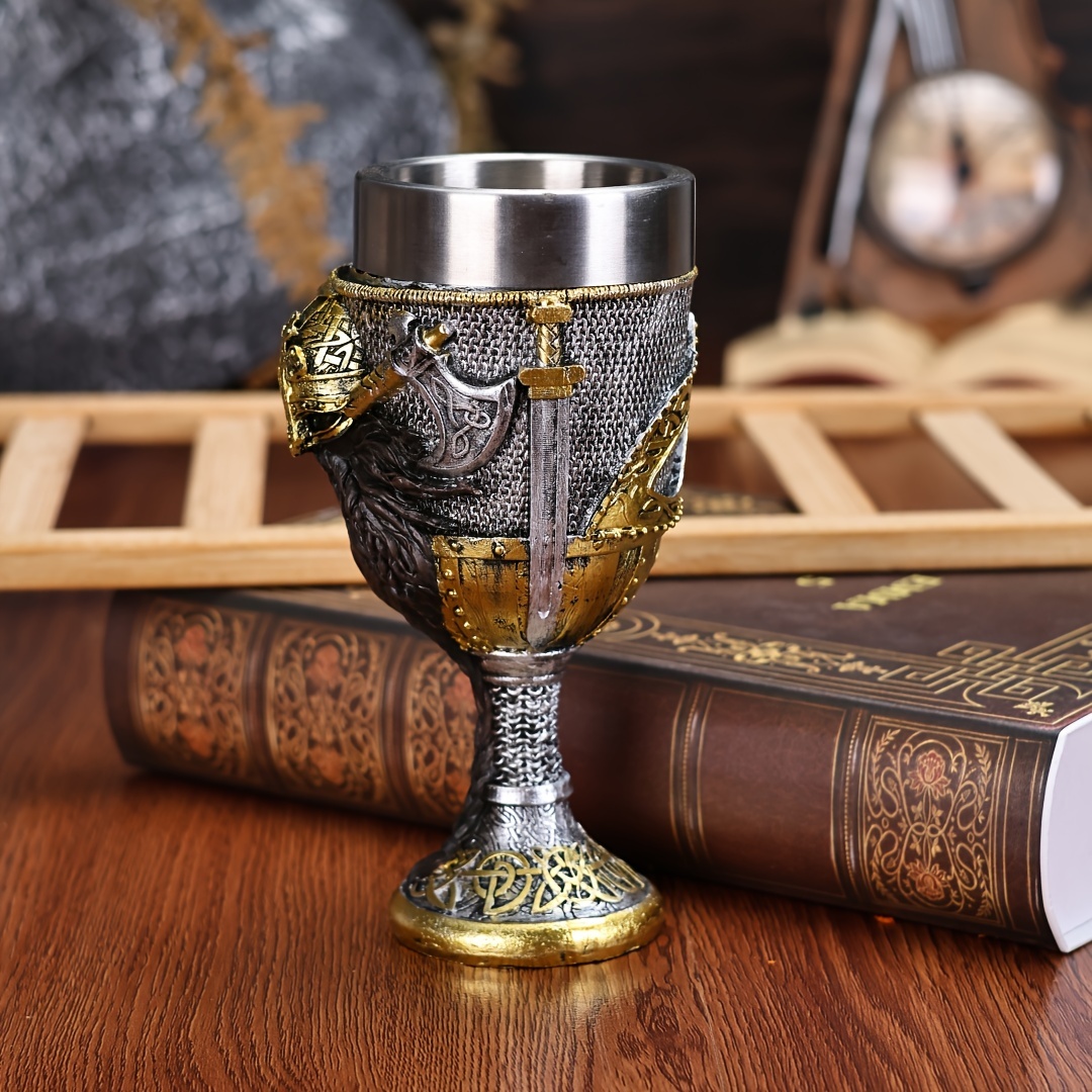a     wine glass 3d viking pirate stainless   wine   cocktail glass   viking desktop decorative wine glass christmas gift details 2