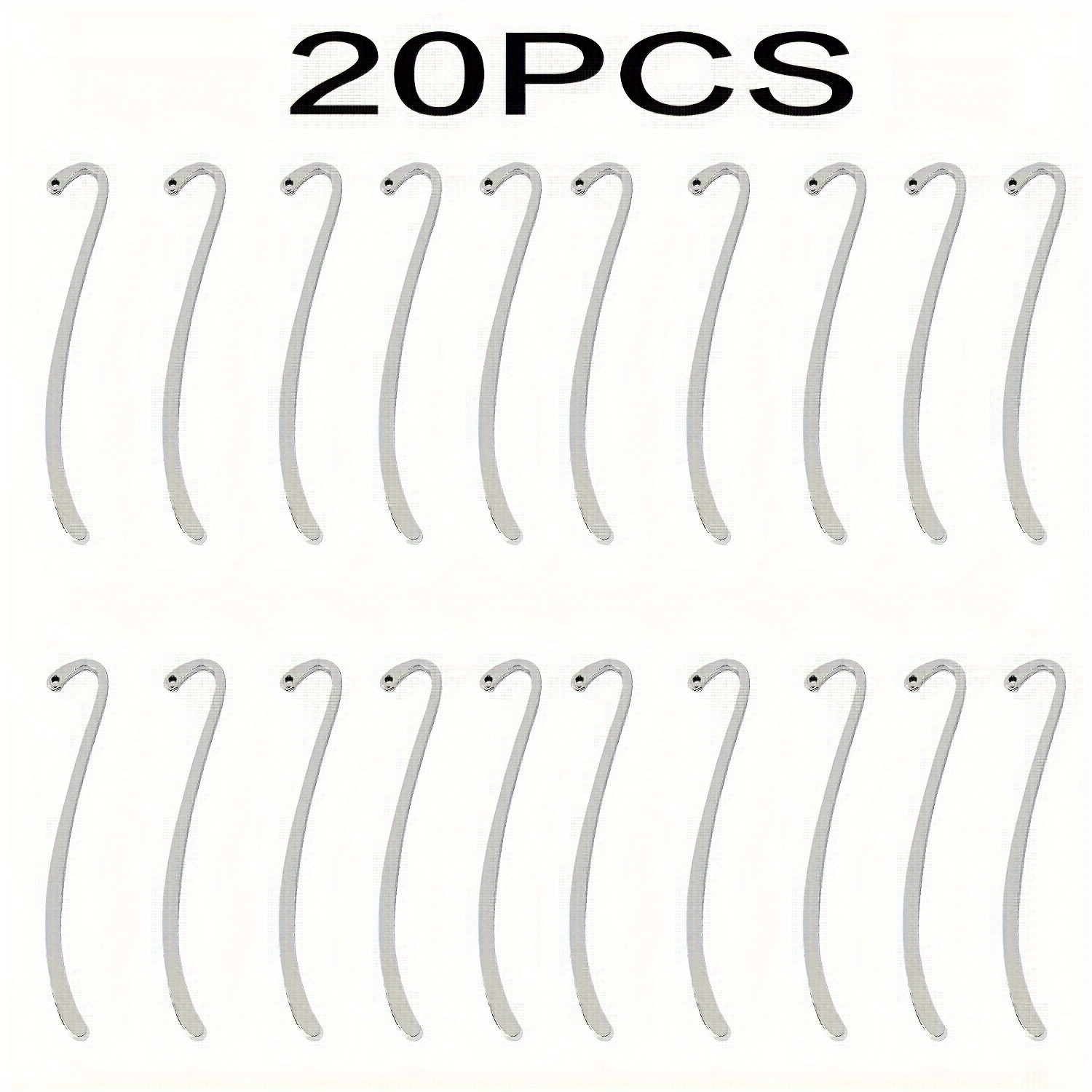 TEMU 20pcs Breloques Marque-pages Lisses Plaqué Argent - Argenté, Bronze Antique, Doré Disponibles, Idéal pour la Création de Bijoux et les