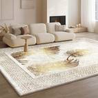 Alfombra de Terciopelo 850g/m² Lavable con Diseño Floral Retro, Colores Vibrantes y , y , Antideslizante, Adecuada para Sala, Dormitorio u , Decoración con de Lujo