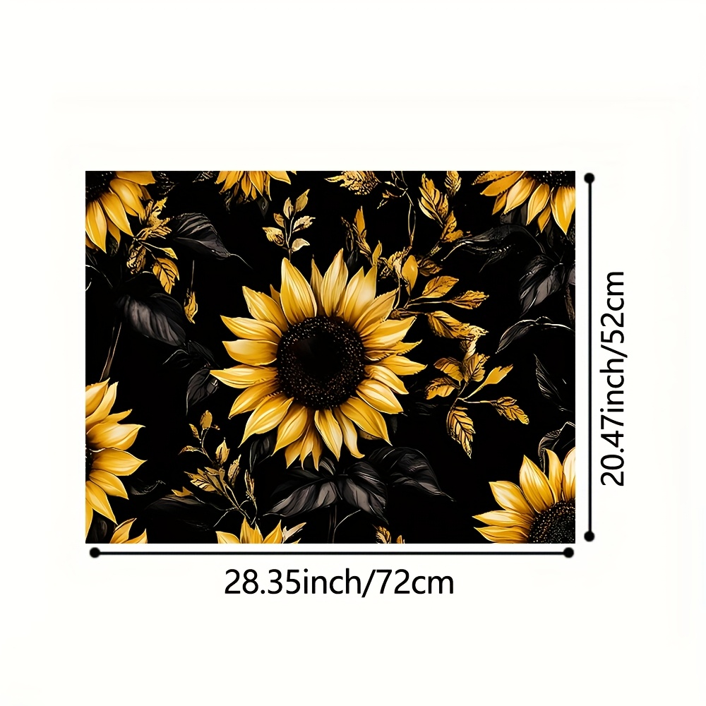 TEMU 1pc, 19.68x27.56in Stove Top Cover Sunflower Design Heat Mat For Kitchen Counter Protection Stylish And Durable Tabletop Insulation Pad