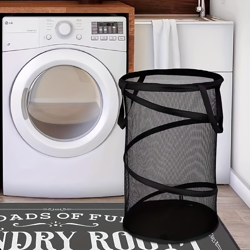 

1pc Panier à linge pliable de style éclectique, en tissu mesh respirant avec poignées, panier de rangement portable pour le linge pour , paniers à linge