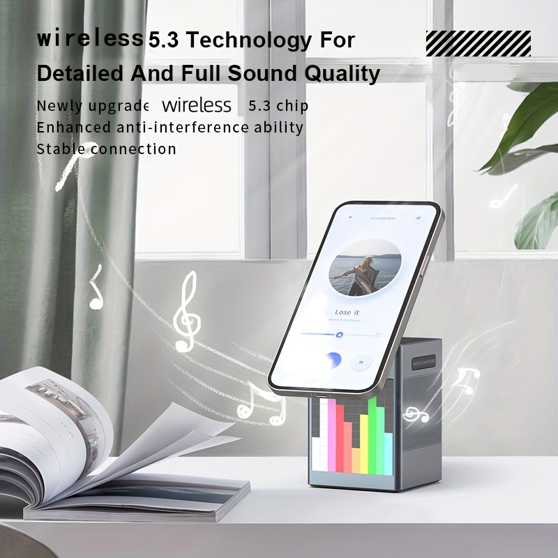 6 in1 wireless speaker wireless charger 15w fast charging for iphone 15 pro 14 plus for watch 6 5 se for pro 3 2 compact portable wireless charging station details 4