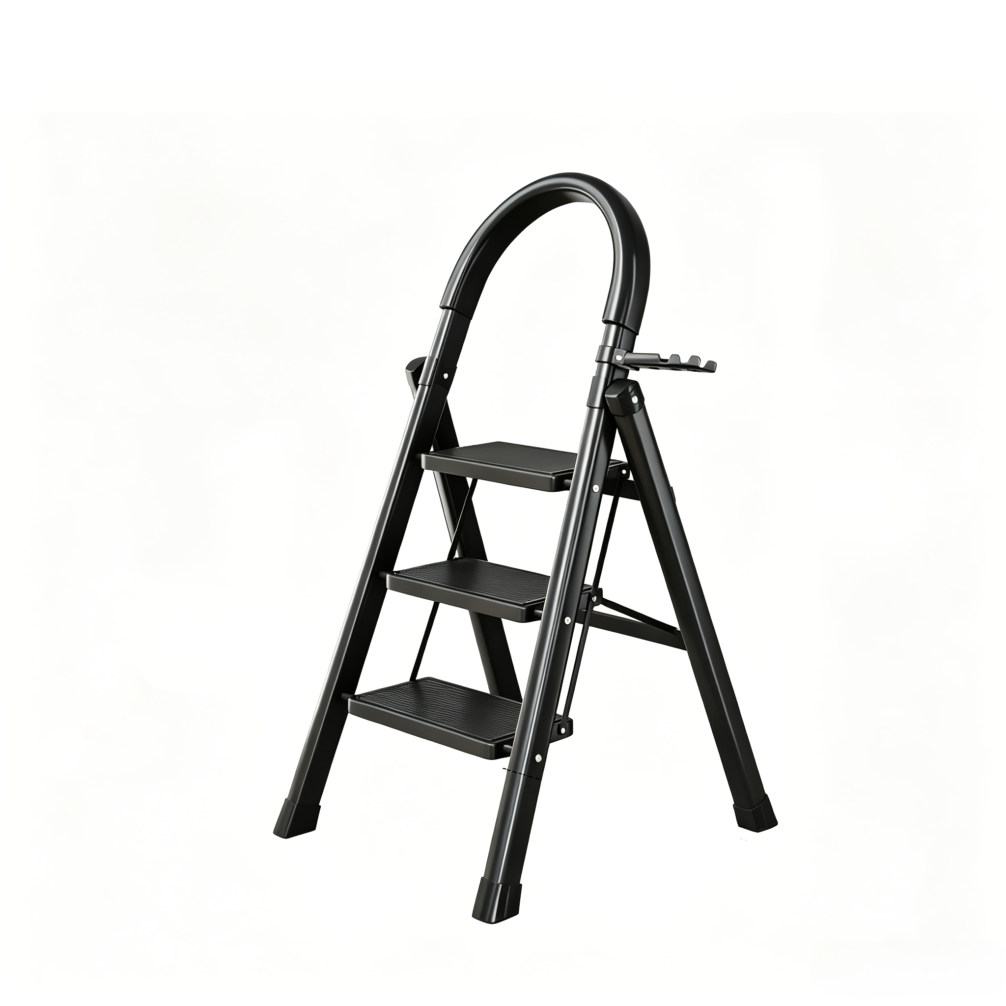 TEMU Tabourets escabeau de /4 échelons pliants - Escabeau domestique robuste et portable avec marches larges antidérapantes et une capacité de poids