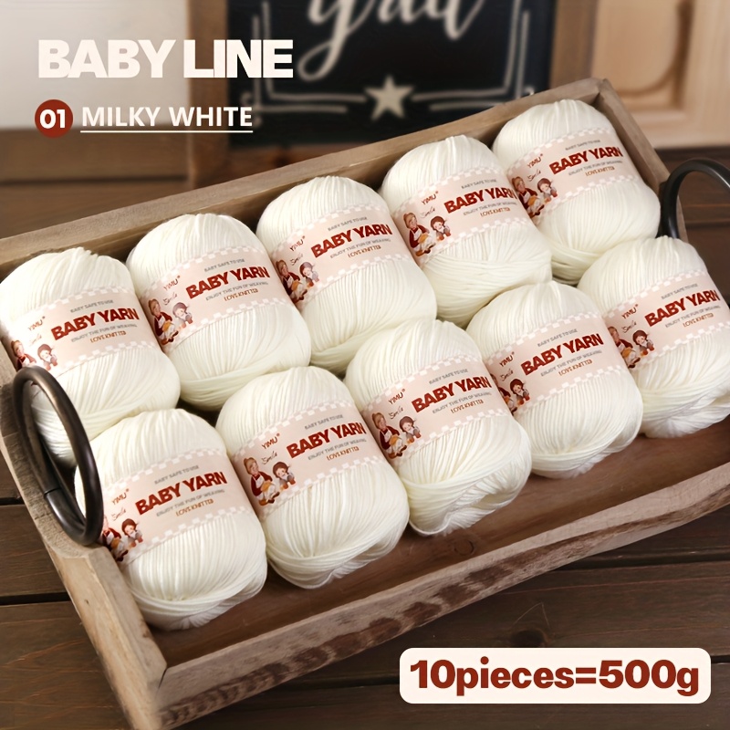 E-shop 10er-Set Luxus-Garnmischung – 10 Stränge weiches Strickgarn, geeignet für Projekte wie Pullover, Babydecken Schals. Jeder wiegt 500g, erhältlich