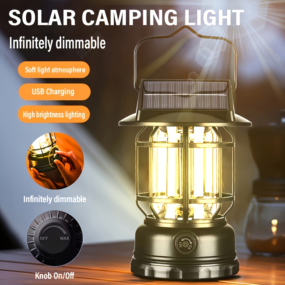 Lanterne LED Camping Rechargeable USB - Noire, 90000 Lumens, étanche - NEUVE