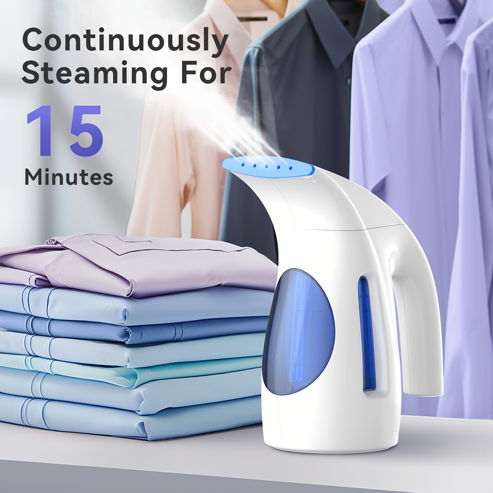 

240ml Hilife Portable Handheld Steamer For Clothes - Strong 700w Penetrating Steam, Removes Wrinkles, Easy To Use For Home, Office, Travel - Abs Material, 110-130v Us Plug, Power Supply
