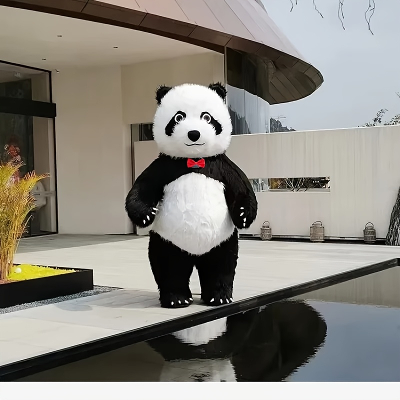 giant black and white panda plush cartoon figurine costume cute animal doll zodiac panda for   photo props halloween   without battery
