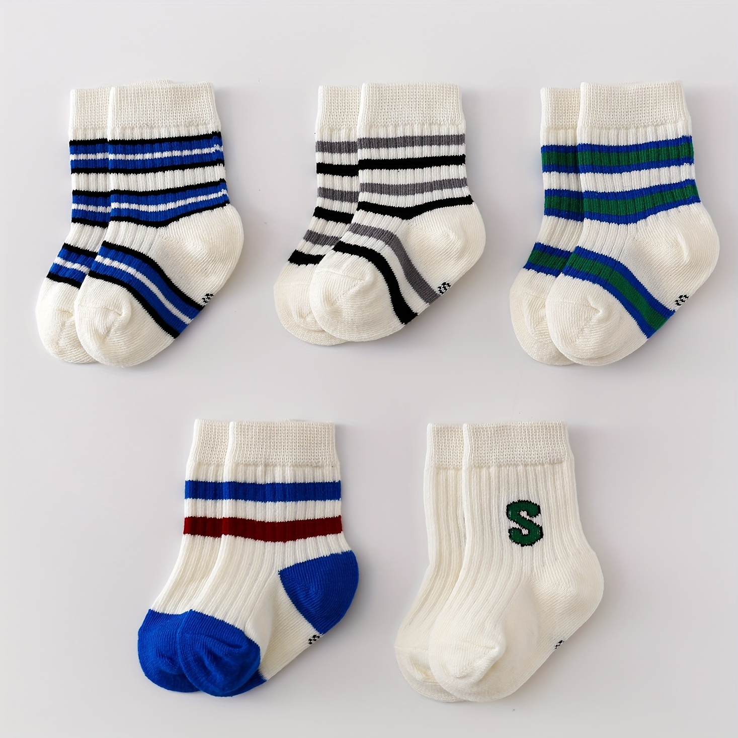 

5 Pairs Of Kid's Cotton Blend Fashion Cute Pattern Crew Socks, Comfy Breathable Soft Casual Socks For All Seasons Wearing