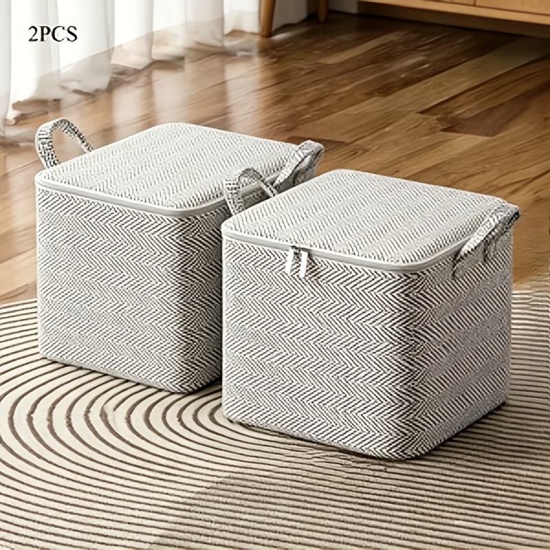 TEMU 2pcs Extra Large Capacity Foldable Storage Bins, Moving Bags With Lids For Spring Storage, Household Moving Packing Bags And Storage Baskets,