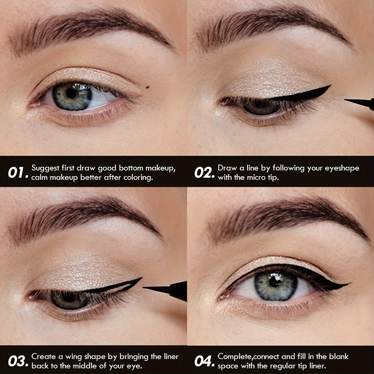 1pc Quick-dry Eyeliner Pencil Makeup Long Lasting Smooth Matte Eye Liner Waterproof Anti Smudge Liquid Eyeliner Pen Eyes Cosmetics