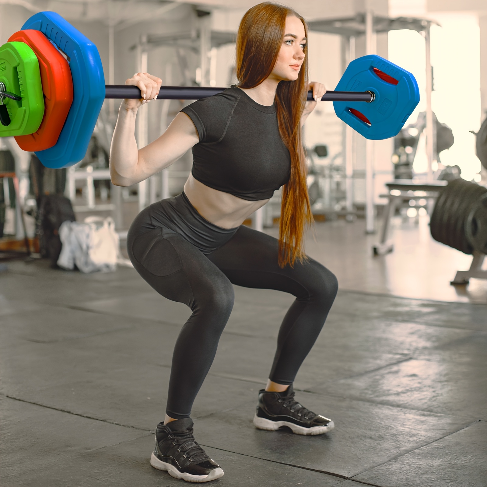 Adjustable Barbell Weight Set, Adjustable Free Weights for Home And Gym Workout, 40LB, Black