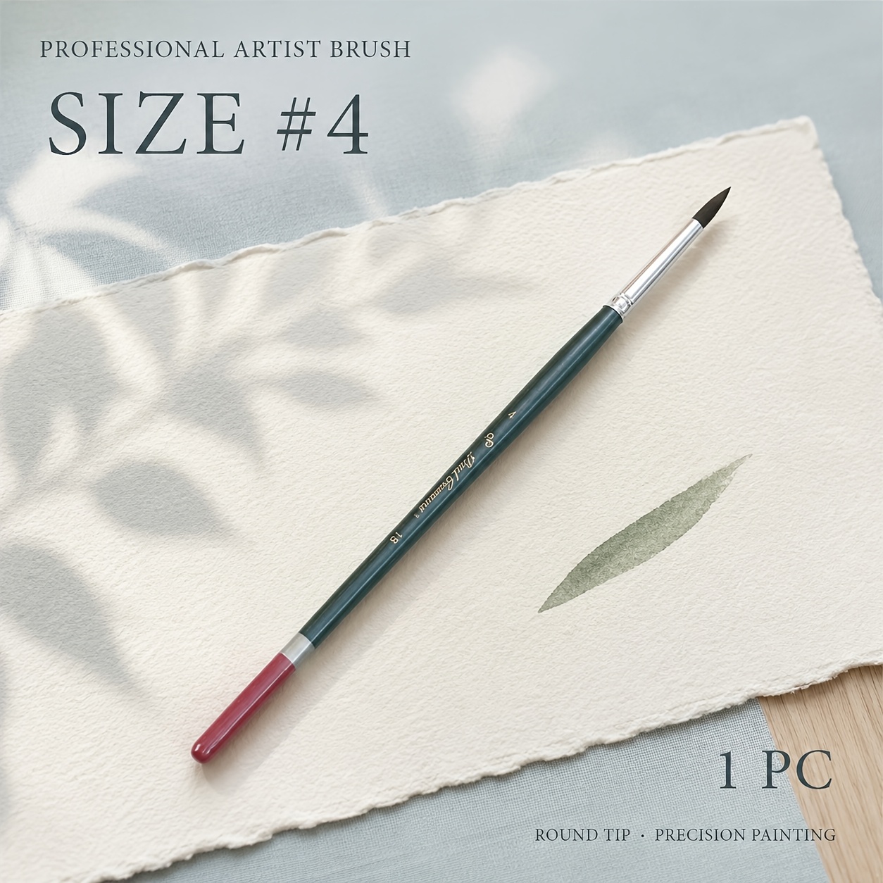 TEMU 1pc Eezanne Paint Brush - Fine Detail Round/flat/angled Tip Suitable For Watercolor, Acrylic, Gouache, Oil Painting, Suitable For Canvas Art,