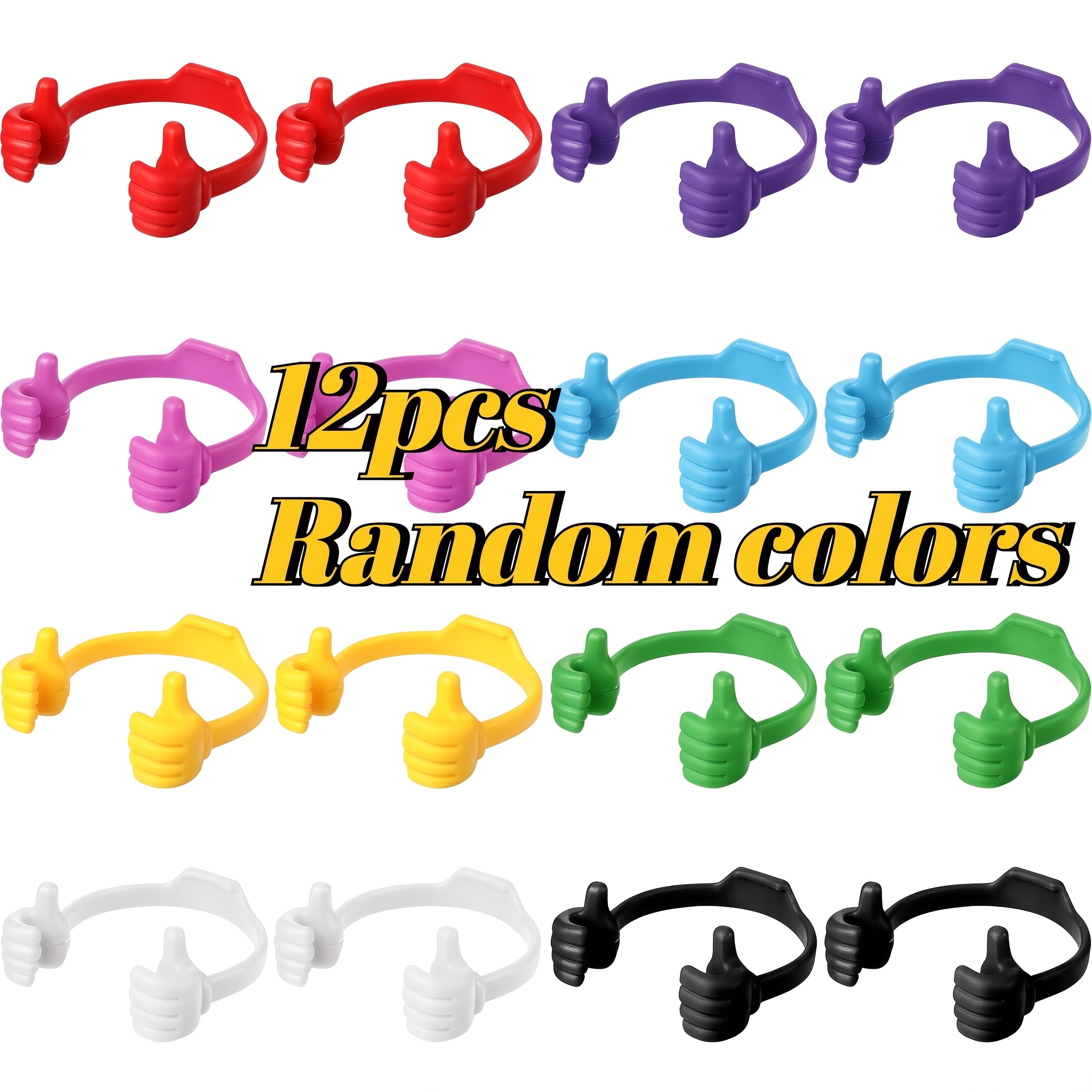 Image of 12pcs Mini Phone And Tablet Stand Set, Universal Holder For Bedside, Desktop And Office, Random Colors