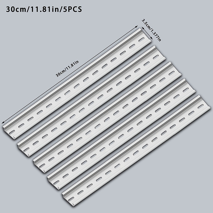 5pcs Electrical Bracket Set, Din Rail Mounting, Slot Rail, For Switch Fixation, Width / 10cm/15cm/20cm/25cm/30cm Length Options