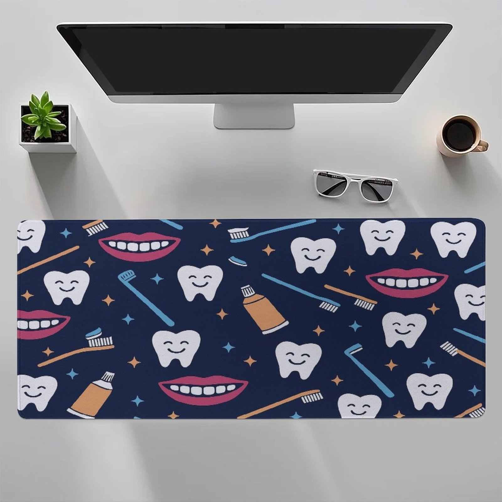 TEMU 1pc Dental-themed Desk & Computer Pad Suitable For Dentists, Dental - With Dental Tools, Color-coded Chart - & Game Accessories