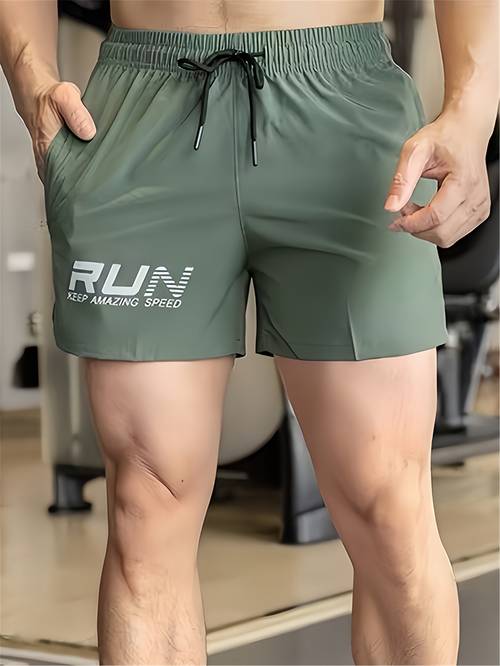 남성용 캐주얼 드로스트링 허리 반바지. 여름철 야외 스포츠, 러닝 및 피트니스 운동에 적합합니다.