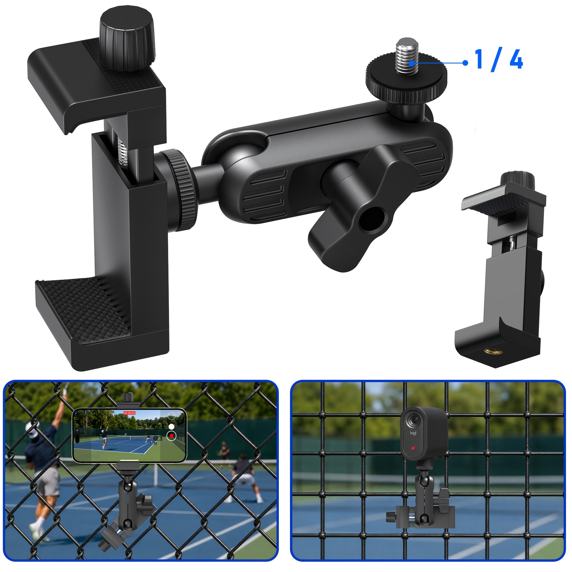 TEMU Fence Bracket, Suitable For Mobile Phones, , , And Action Cameras, Start For Recording Baseball, Softball, And Tennis, Chain Link Fence Clip