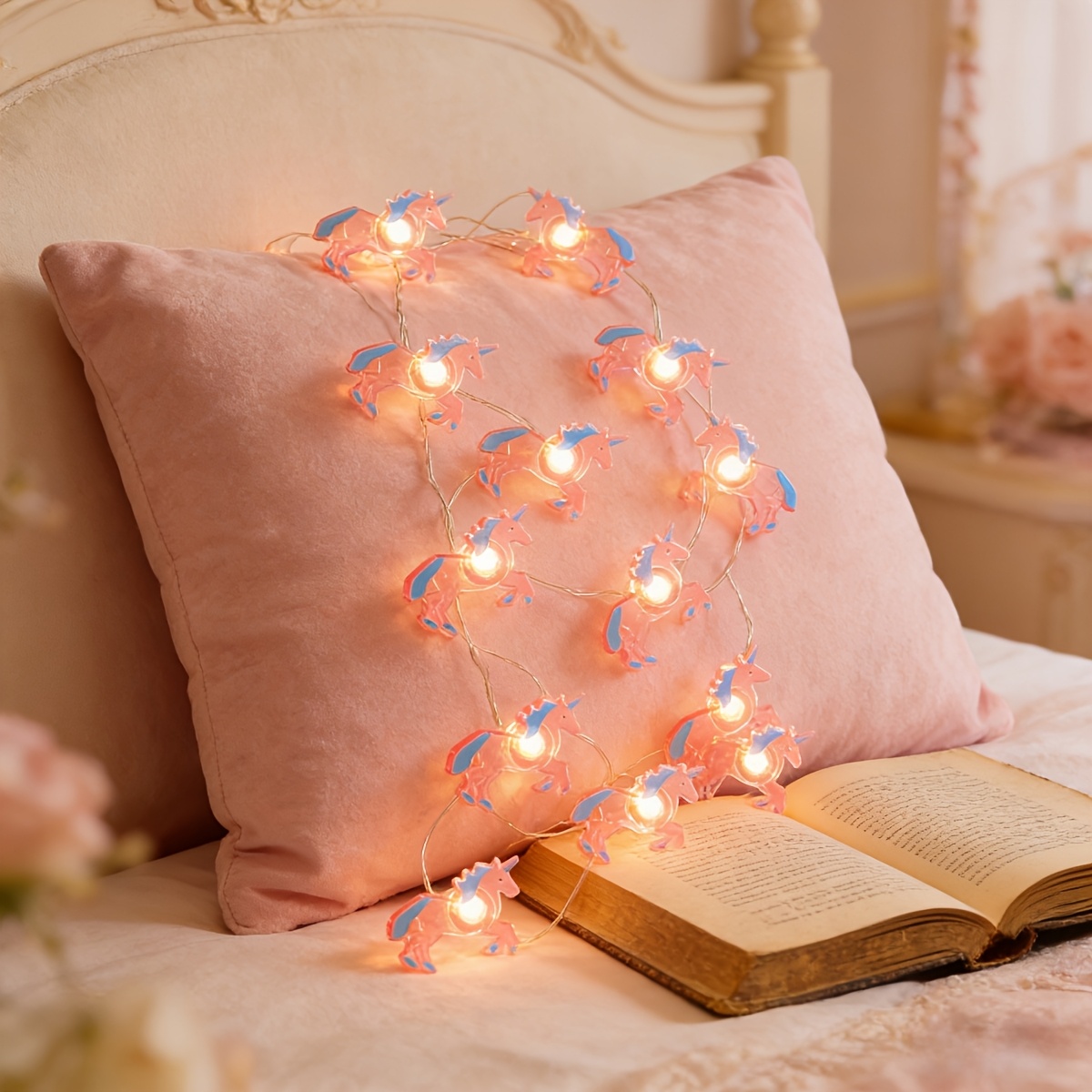 TEMU Unicorn String Lights 30 Leds, Fairy Tale Lights, Battery (batteries Not Included), Warm Romantic Mini Fairy Lights For Bedroom Kids Room Dorm