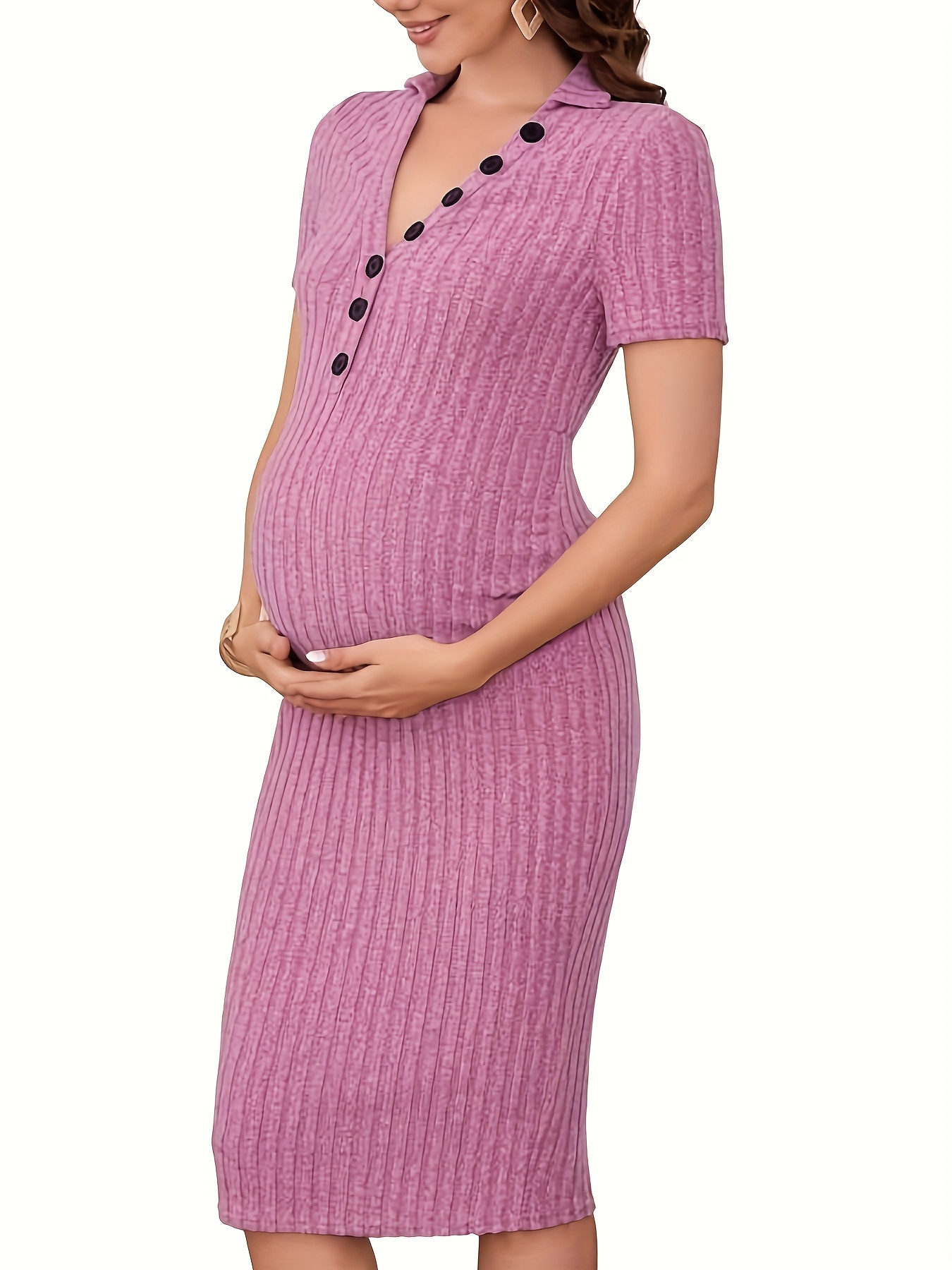 womens maternity dress short sleeve v neck sweater dress - Temu