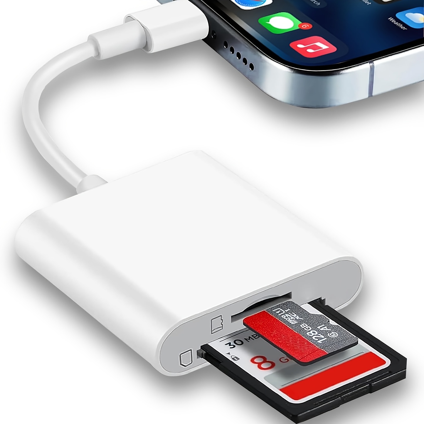 TEMU Otg Adapter, Lightning To Sd Card Reader Suitable For Iphone, Supports Sd And Cards, Used As An Outdoor Camera Viewer, Functions As Camera