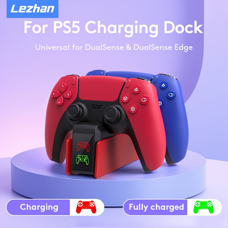 TEMU Suitable For Ps5 Controller Charging Dock, Red Controller Charging Stand With Charging Protection, Dual-controller Charging Dock, Fits