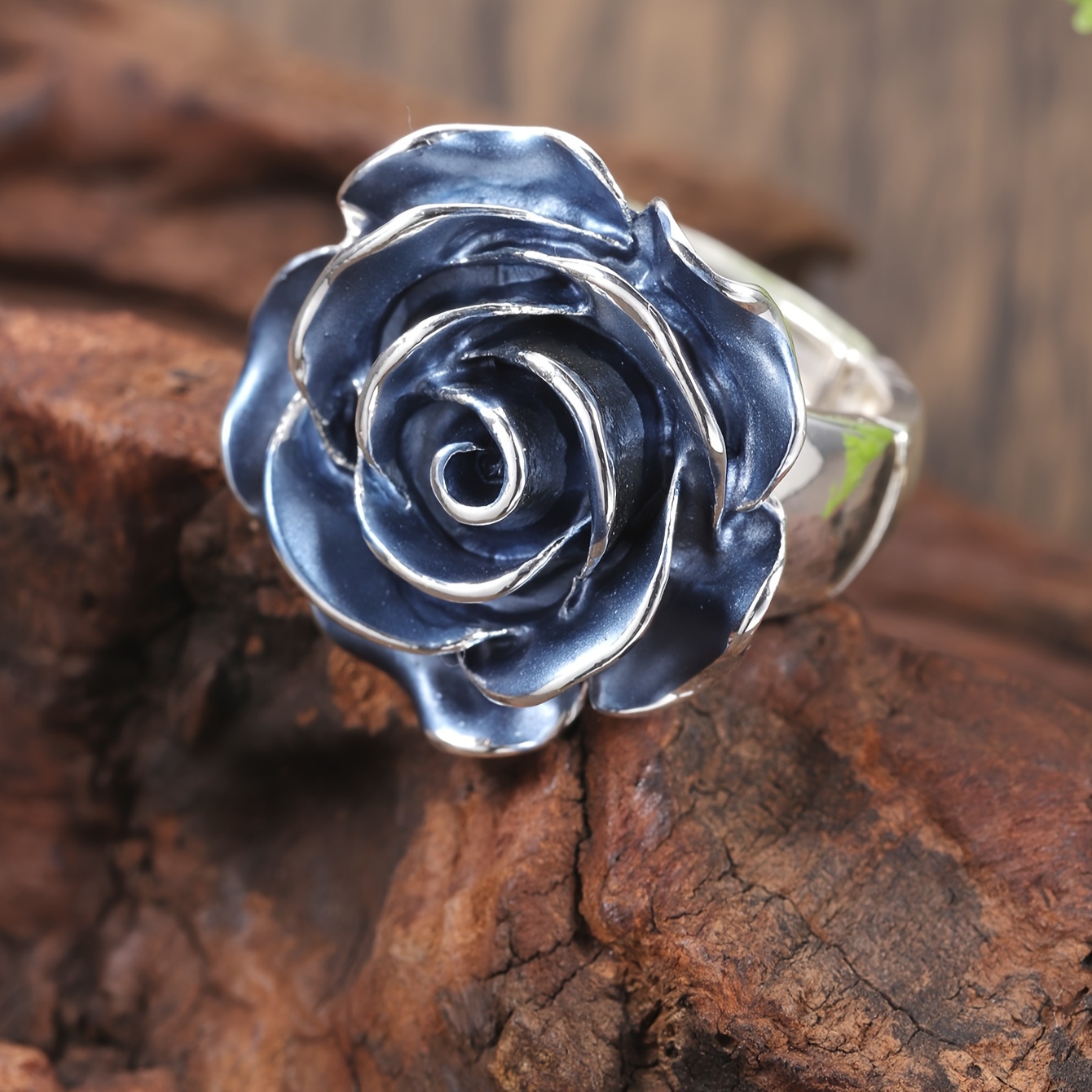Women's Macaron-Colored Floral Stretch Ring