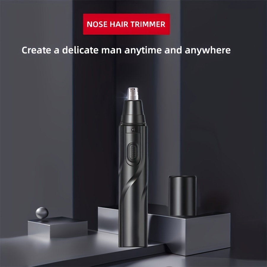 1pc Nose Hair Trimmer, Professional Painless Nose And Ear Hair Trimmer for Women Men, Stainless Steel Head Nose Hair Remover, Mute Efficient Battery-Operated Easy Cleansing, Father's Day Gift
