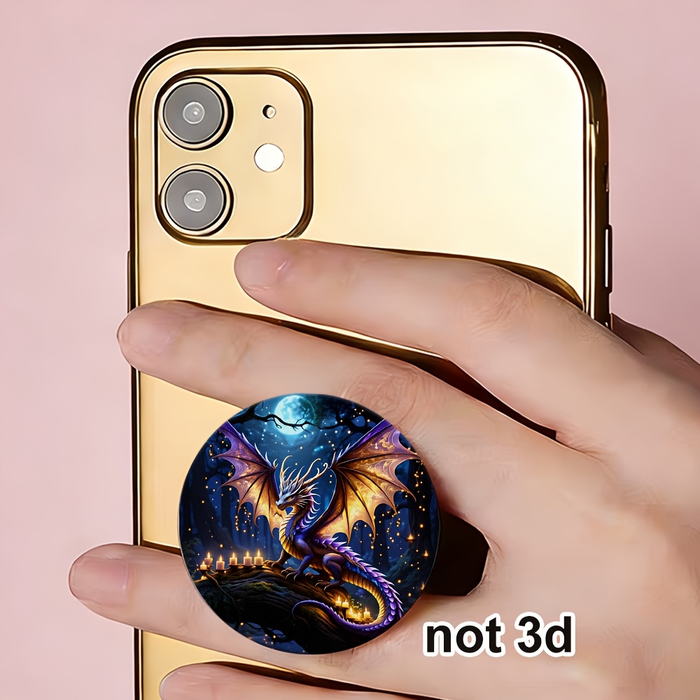 TEMU 2d Purple Dragon Night Forest Phone Stand, Suitable For Smartphones, Foldable And