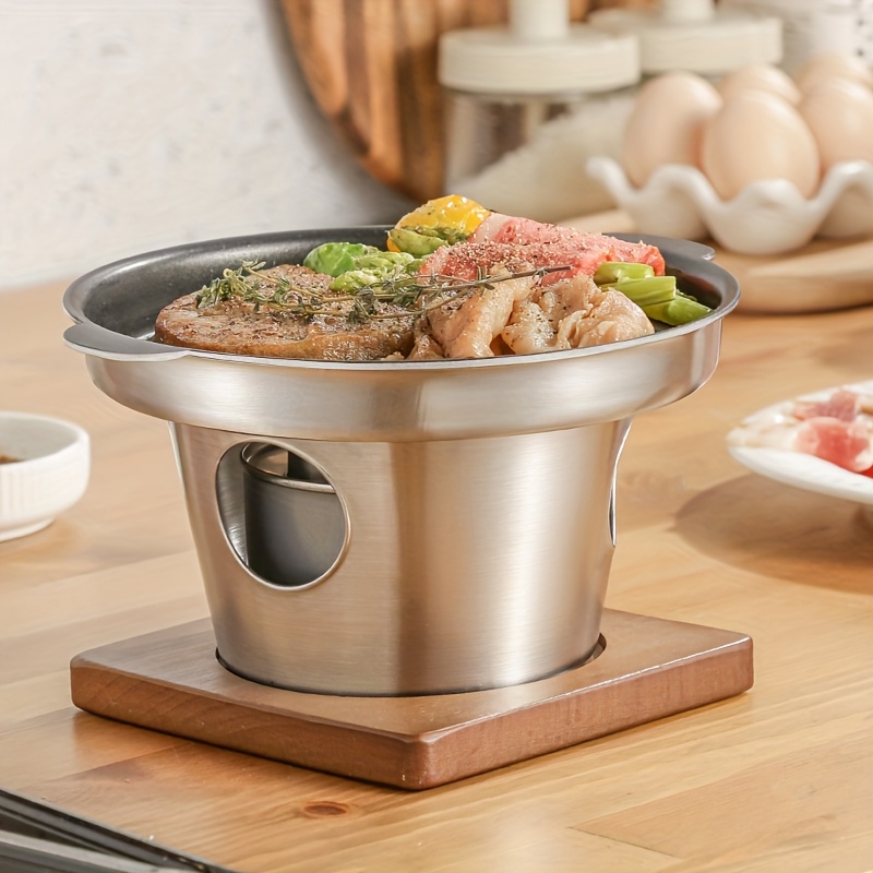 heavy duty stainless steel portable grill pan heat resistant