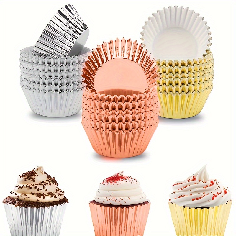 

100-piece Rose Hue Disposable Cupcake Liners - Waterproof & Fat-resistant Baking Cups For Muffins, Eggs, And Pies, Ideal For Special Occasions