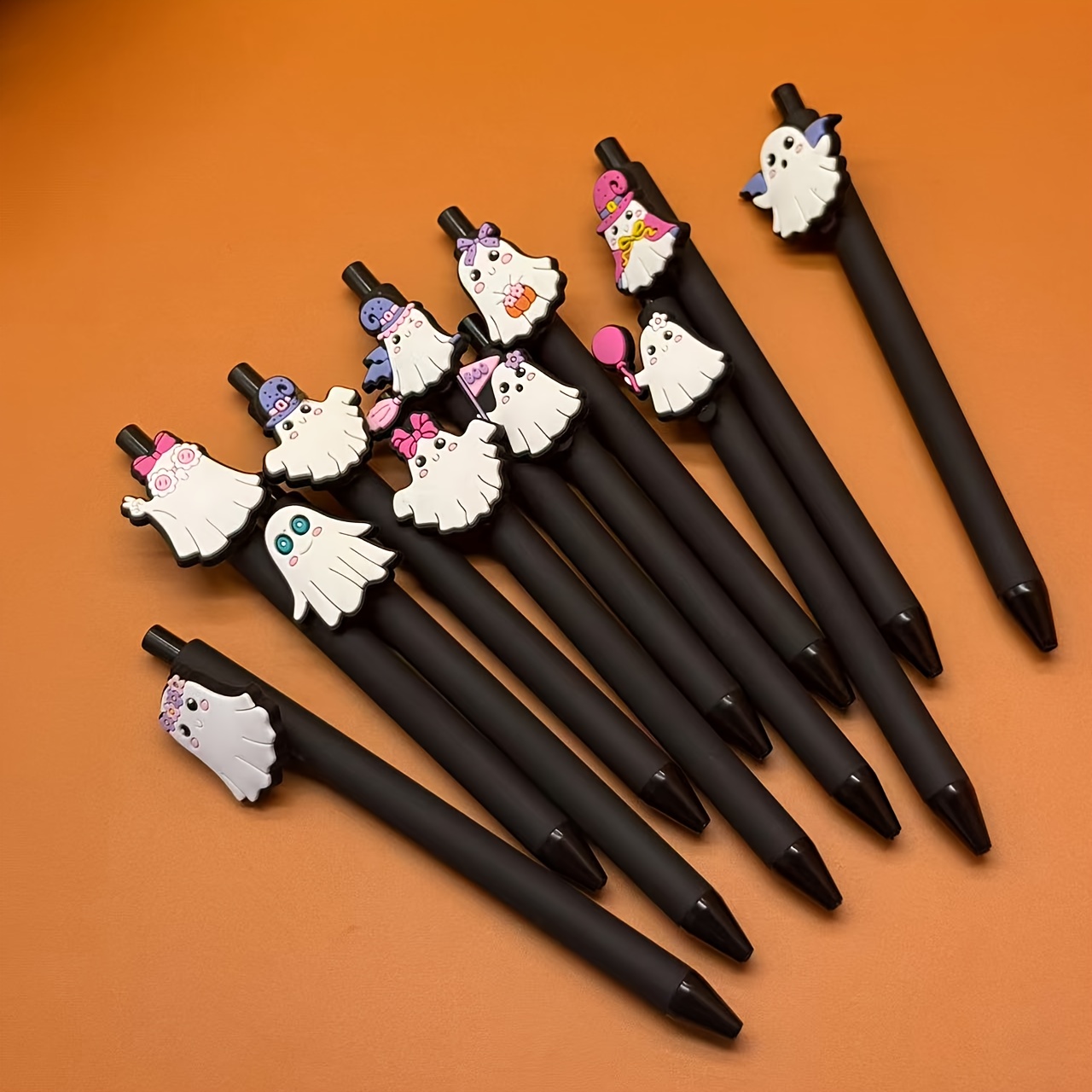 5 10pcs cartoon back to school halloween pumpkin series multi style retractable ballpoint pen   ink school design for students and teachers random colors Product details 4