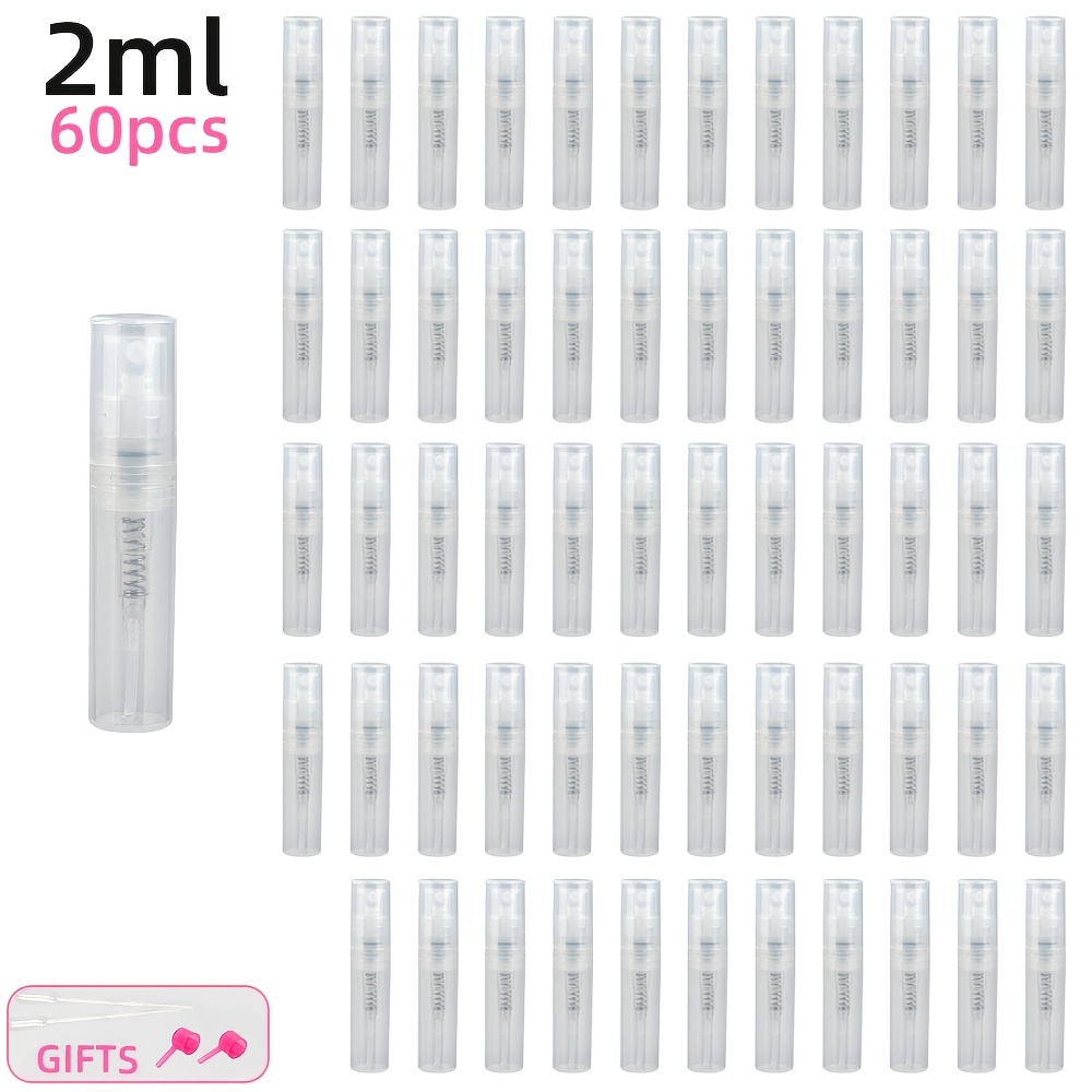 E-shop 60 Stück/2ml 3ml 5ml Parfümflaschen, Kunststoff-Sprühzerstäuber--Flaschen, leicht , Mini-Einwegflaschen, geeignet für: Parfüm, ,