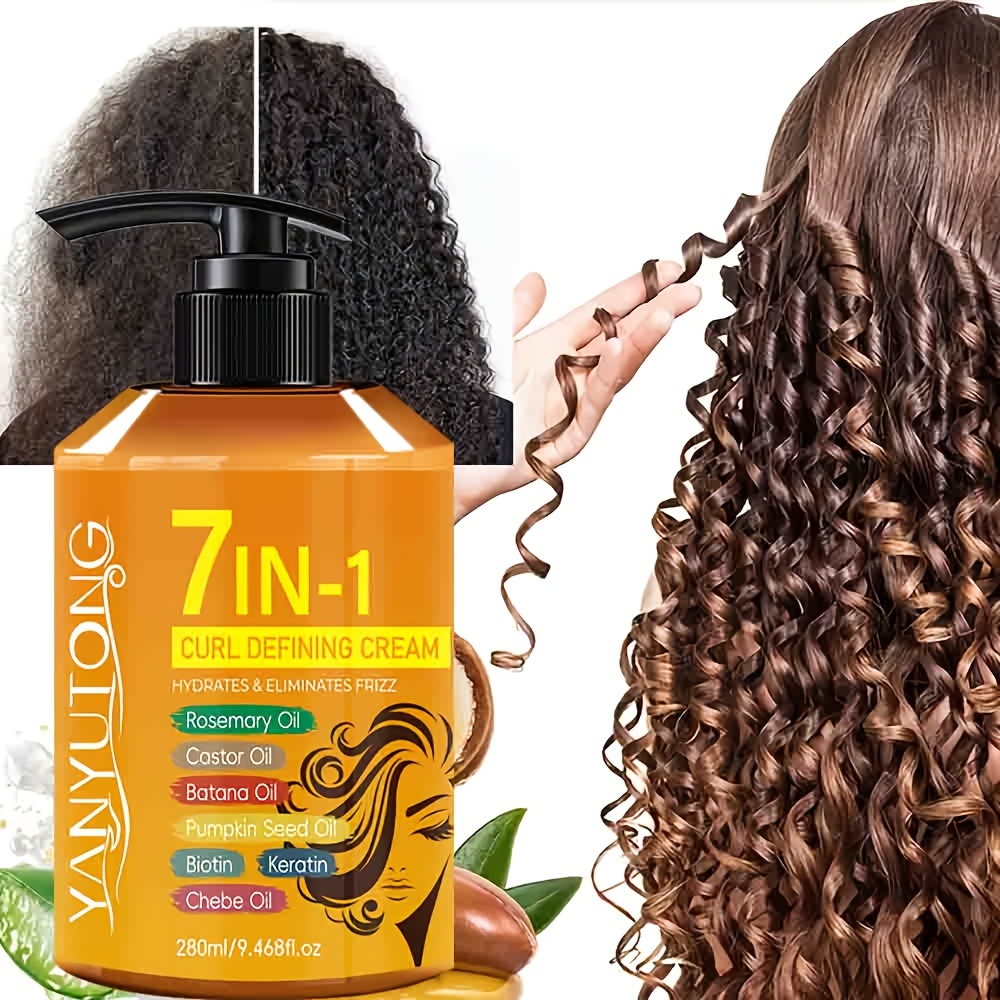 Image of Upgraded Curling Cream, Styling Cream |, Adult Curling Styling Cream | 1 Bottle, Long-lasting Style, , Non-greasy, , Suitable For Straight, Wavy, And Curly Hair, Trendy , Unisex, Valentine's Day Gift