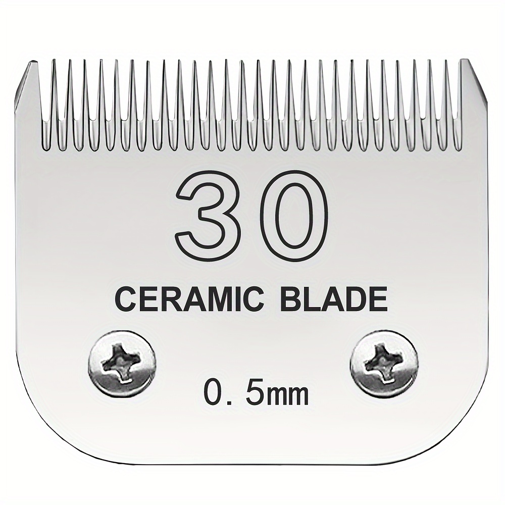 #30 Blade Dog Grooming Clipper Replacement | Compatible With , , , Detachable Ceramic & Stainless Steel, Size-30, 1/50-inch Cut Length