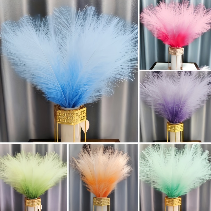 

13pcs Gradient Pink Artificial Silk Pampas Grass 21 For Mother's Day Home Kitchen Wedding Party Special Event Spring Holiday Decorations.blue Reeds