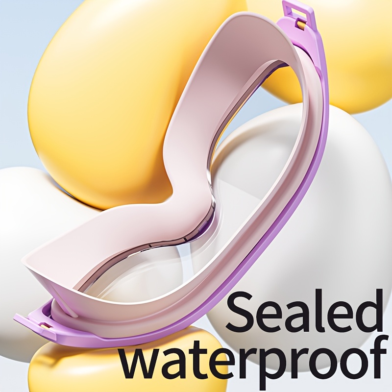 1pc Kids Swim Goggles, Anti-Fog High Definition Large Frame, Waterproof Silicone Seal, PC Material, Suitable for Ages 3-15, Ideal for Training And Leisure, Perfect for Festive Gifts - Purple