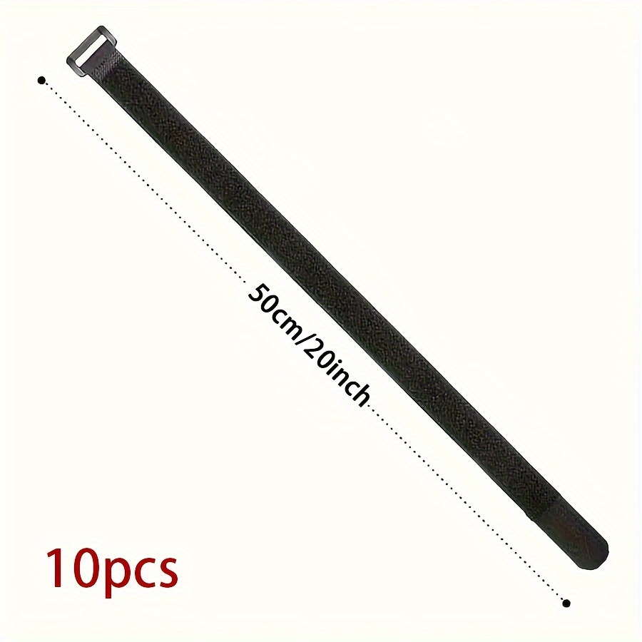 Image of A Set Of 10 Reusable Nylon Cable Ties With Hook-and-loop Fasteners, Designed For Durability And Functionality